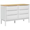 Drawer Cabinet White Solid pine wood Medium Chest of Drawers