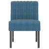 Slipper Chair Blue Velvet, Wood