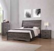1pc Contemporary Four Drawers Chest Bed Side Cabinet Wooden Furniture Rustic Gray Color