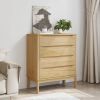 Drawer Cabinet Wax Brown Solid Pine Wood Medium Chest Of Drawers