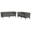 Sofa Set Dark grey 100% polyester