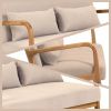 Leisure Chair with Solid Wood Armrest and Feet