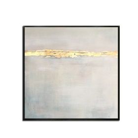 Handmade Gold Foil Abstract Oil Painting Top Selling Wall Art Modern White Color Picture Canvas Home Decor For Living Room No Frame (75x150cm: 150x150cm)