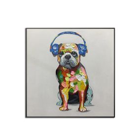 Handmade Abstract Oil Painting Top Selling Wall Art Modern Minimalist Cute Pet Dog Picture Canvas Home Decor For Living Room No Frame (75x150cm: 120x120cm)