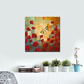 Handmade Abstract Oil Painting Top Selling Wall Art Modern Flowers Landscape Picture Canvas Home Decor For Living Room Bedroom No Frame (75x150cm: 150x150cm)
