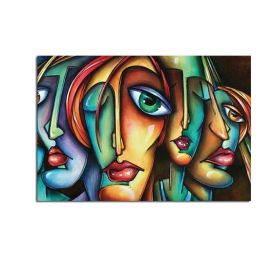 Handmade Abstract Oil Painting Wall Art Modern Figure Picture Minimalist On Canvas Home Decoration For Living Room No Frame (75x150cm: 100x150cm)
