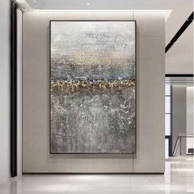 Handmade Abstract Oil Painting Wall Art Modern Bright Color Abstract Picture On Canvas Home Decoration For Living Room No Frame (75x150cm: 150x220cm)