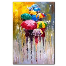 100% Hand Painted Abstract Oil Painting Wall Art Modern Figure Rain view On Canvas Home Decoration For Living Room No Frame (75x150cm: 150x220cm)