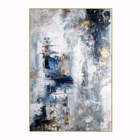 100% Hand Painted Abstract Painting Modern Abstract Blue Hand Made Oil Painting Wall Art Abstract Textured Art Wall Art No frame (75x150cm: 90x120cm)