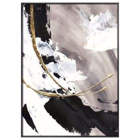 100% Hand Painted High Quality Abstract Canvas Oil Painting Thick Textured GOLDEN Wall Art Large Modern Living Room Porch Decoration No Framed (75x150cm: 90x120cm)