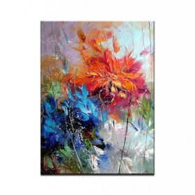 100% Hand Painted Abstract Oil Painting Wall Art Modern Flowers Picture On Canvas Home Decoration For Living Room No Frame (75x150cm: 75x150cm)