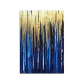 Handmade Top Selling Abstract Oil Painting Wall Art Modern Blue Picture Minimalist On Canvas Home Decoration For Living Room No Frame (75x150cm: 70x140cm)