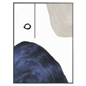 Blue Gray Geometric Abstract Oil Painting Art Posters and Modern Wall Art Canvas Pictures Living Room Decor No Frame (75x150cm: 100x150cm)