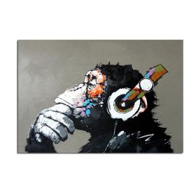 Handmade Abstract Oil Painting Top Selling Wall Art Modern Minimalist Gorilla Picture Canvas Home Decor For Living Room Bedroom No Frame (75x150cm: 75x150cm)