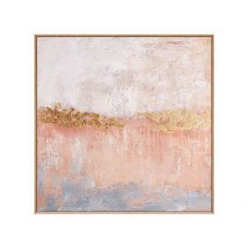 Handmade Abstract Oil Painting Top Selling Wall Art Modern Minimalist Pink Picture Canvas Home Decor For Living Room Bedroom No Frame (75x150cm: 60x60cm)