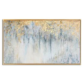 Top Selling Handmade Abstract Oil Painting Wall Art Modern Minimalist Bright Color Gold Foil Picture Canvas Home Decor For Living Room Bedroom No Fram (75x150cm: 40x80cm)