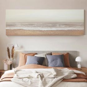 100% Handmade Pure Hand Painted Gold Ocean Oil Painting Modern Light Luxury Decorative Abstract Entrance Hall Restaurant (75x150cm: 40x80cm)