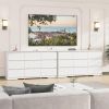 9 Drawer Dresser for Bedroom, Storage Cabinet With Hidden Handles, Modern Closet Of Drawers for Living Room