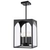 Large Outdoor Pendant Light Fixtures 4-Light, Exterior Hanging Lantern Porch Light Adjustable, Hanging Lamp Farmhouse Exterior Chandelier Ceiling Moun