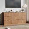 9 Drawer Dresser For Bedroom, Wood Storage Cabinet With Golden Metal Handles, Modern Closet Of Drawers for Living Room