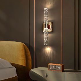 17"(H) Contemporary Crystal Wall Light, Gold Plating Finish with Bubble Crystal (Color: Gold, Material: Iron)