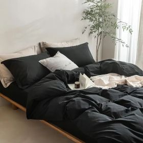 Serta Simply Clean Solid Duvet cover King (Color: Black, 75x150cm: King)