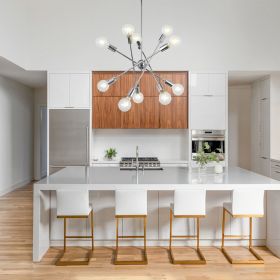 Sputnik Chandelier Modern Black/Brushed Nickel/Chrome Chandelier Mid Century Ceiling Lighting Fixtures 10 Lights E26 for Living Room, Kitchen Island, (Color: Brushed Nickel)