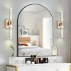 17"(H) Contemporary Crystal Wall Light, Gold Plating Finish with Bubble Crystal