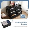 Dresser for Bedroom 6 Drawers Wide Fabric Storage Units Chest of Drawers for Bedroom with Metal Frame and Wooden Top for TV