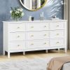 9 Drawer Dresser For Bedroom, Wood Storage Cabinet With Metal Handles, Modern Closet Of Drawers for Living Room