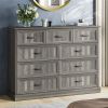 9 Drawer Dresser for Bedroom, Wood Storage Cabinet With Metal Handles, Farmhouse Closet Of Drawers for Living Room