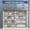 8 Drawer Dresser for Bedroom, Wood Storage Cabinet With Metal Handles, Farmhouse Closet Of Drawers for Living Room