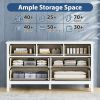 7 Drawer Dresser For Bedroom, Wood Storage Cabinet With Meta Handles, Modern Closet Of Drawers for Living Room, TV Stand Dresser