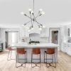 Sputnik Chandelier Modern Black/Brushed Nickel/Chrome Chandelier Mid Century Ceiling Lighting Fixtures 10 Lights E26 for Living Room, Kitchen Island,