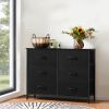 Dresser for Bedroom 6 Drawers Wide Fabric Storage Units Chest of Drawers for Bedroom with Metal Frame and Wooden Top for TV