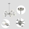Sputnik Chandelier Modern Black/Brushed Nickel/Chrome Chandelier Mid Century Ceiling Lighting Fixtures 10 Lights E26 for Living Room, Kitchen Island,