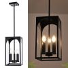 Large Outdoor Pendant Light Fixtures 3-Light, Exterior Hanging Lantern Porch Light Adjustable, Hanging Lamp Farmhouse Exterior Chandelier Ceiling Moun