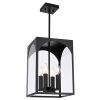 Large Outdoor Pendant Light Fixtures 4-Light, Exterior Hanging Lantern Porch Light Adjustable, Hanging Lamp Farmhouse Exterior Chandelier Ceiling Moun