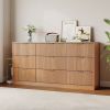 9 Drawer Dresser For Bedroom, Wood Storage Cabinet With Golden Metal Handles, Modern Closet Of Drawers for Living Room