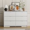 6 Drawer Dresser For Bedroom, Storage Cabinet With Hidden Handles, Modern Closet Of Drawers For Living Room